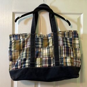 Preppy madras tote